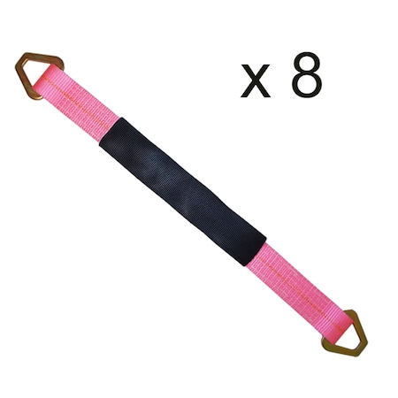 Tie 4 Safe 2" x 18" Axle Straps w/ Sleeve & D Rings, WLL: 3, 333 lbs., PK8 RT41A-18M18-PK-C-8